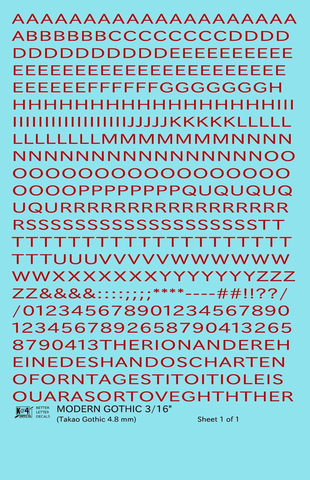 Modern Gothic Letter Number Alphabet