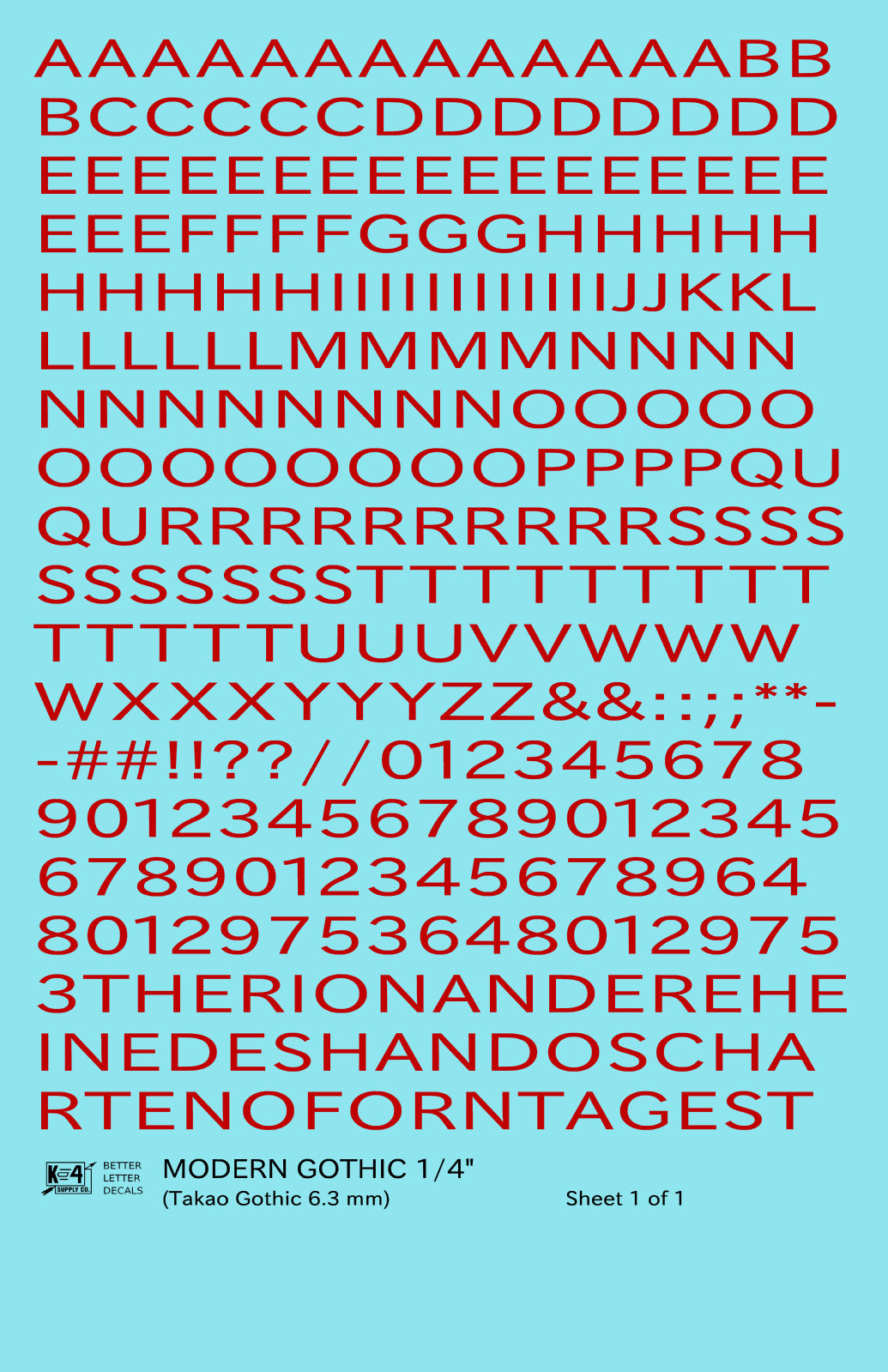 Modern Gothic Letter Number Alphabet