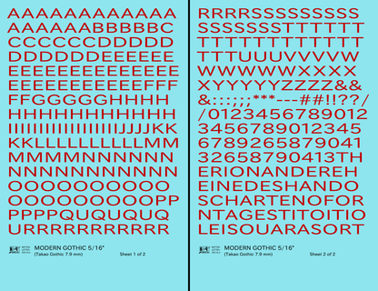 Modern Gothic Letter Number Alphabet