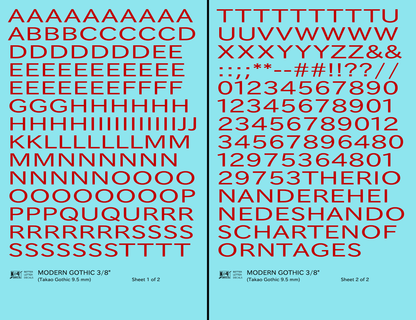 Modern Gothic Letter Number Alphabet