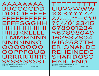 Modern Gothic Letter Number Alphabet