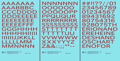 Modern Gothic Letter Number Alphabet