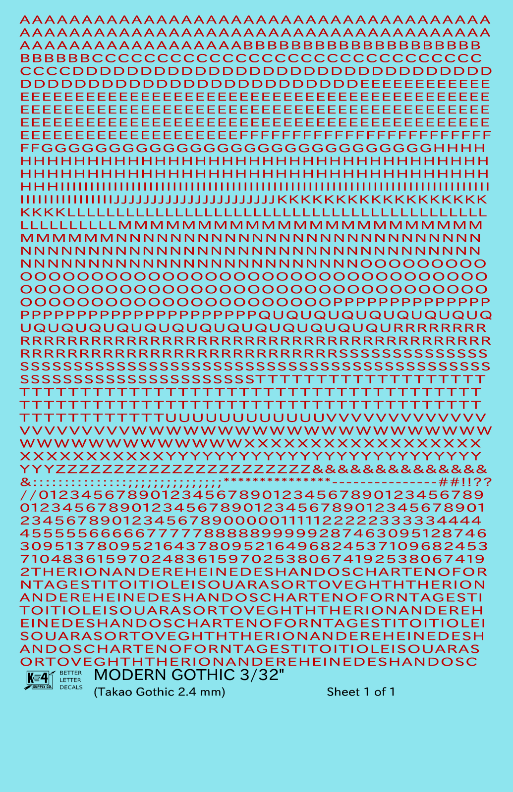 Modern Gothic Letter Number Alphabet