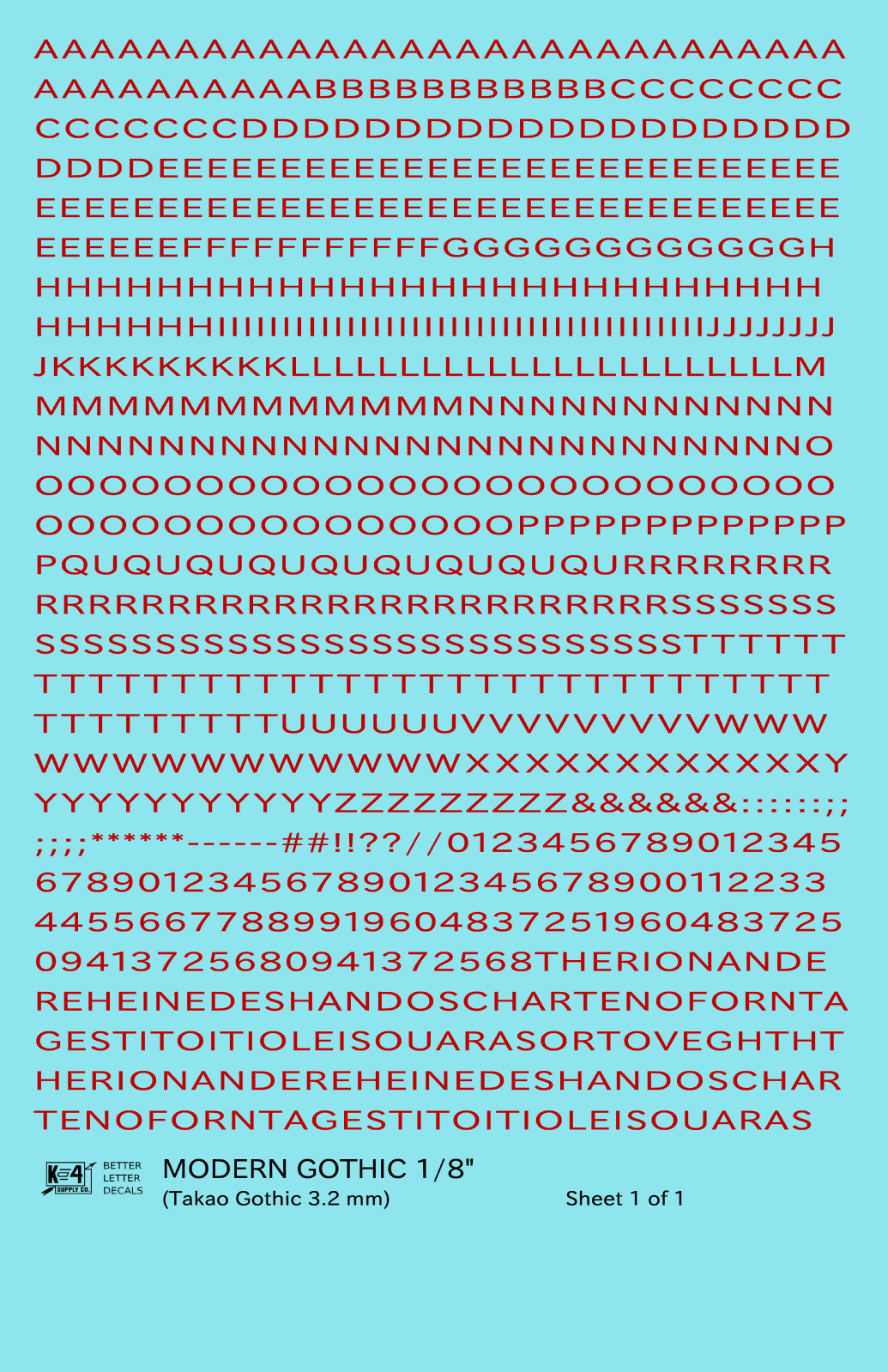 Modern Gothic Letter Number Alphabet