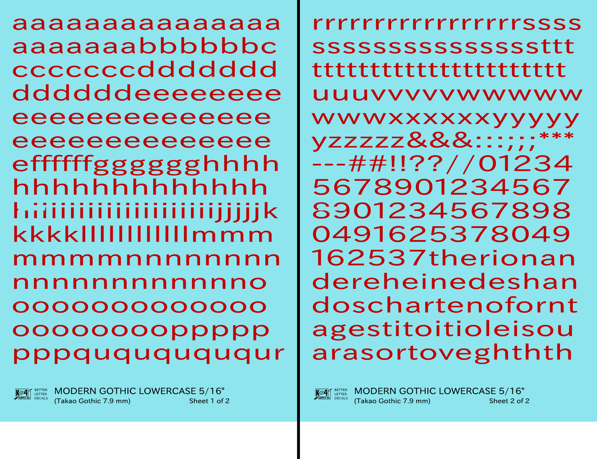 Lowercase Modern Gothic Letter Number Alphabet