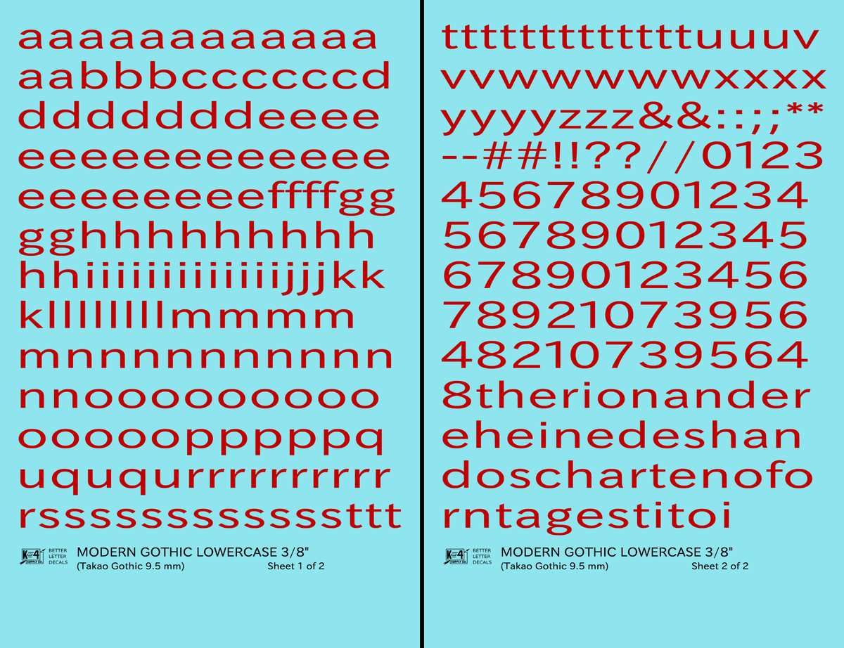 Lowercase Modern Gothic Letter Number Alphabet