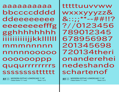 Lowercase Modern Gothic Letter Number Alphabet