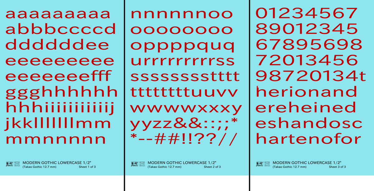 Lowercase Modern Gothic Letter Number Alphabet