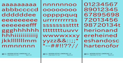 Lowercase Modern Gothic Letter Number Alphabet
