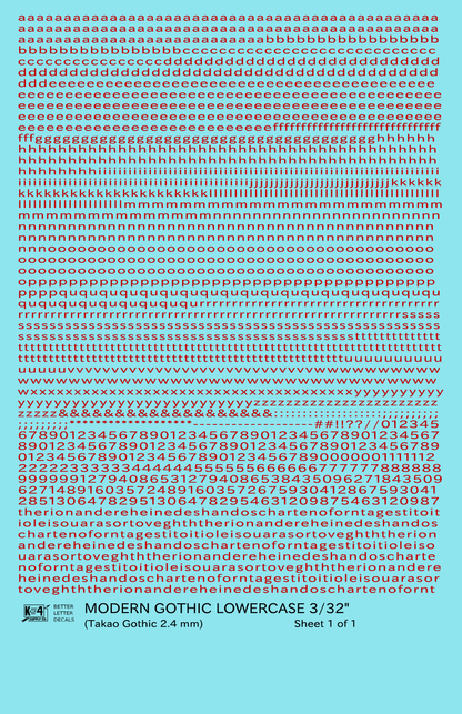 Lowercase Modern Gothic Letter Number Alphabet