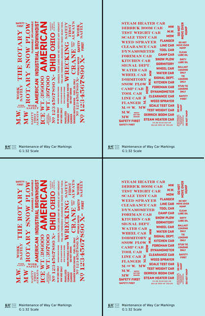 Maintenance Of Way (MOW) Data and Markings