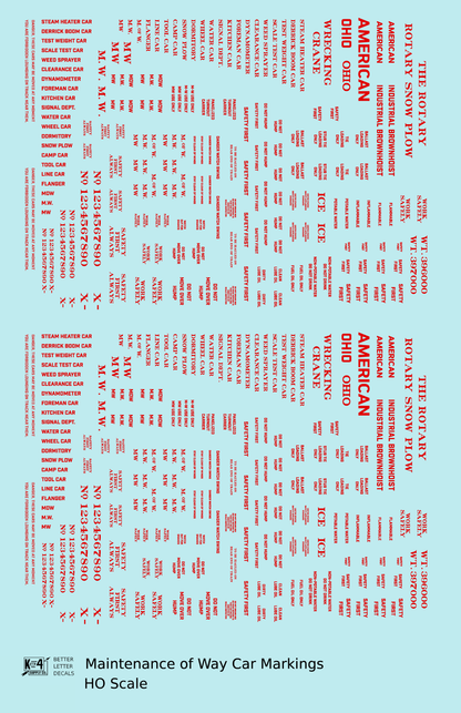 Maintenance Of Way (MOW) Data and Markings