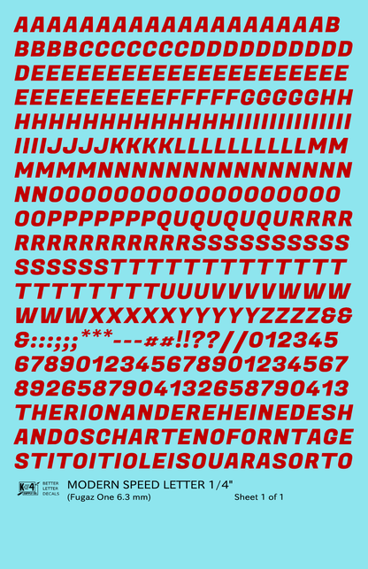 Modern Speed Letter Letter Number Alphabet