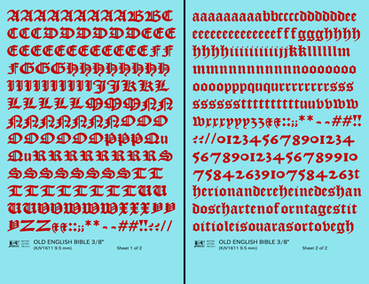 Old English Bible Letter Number Alphabet