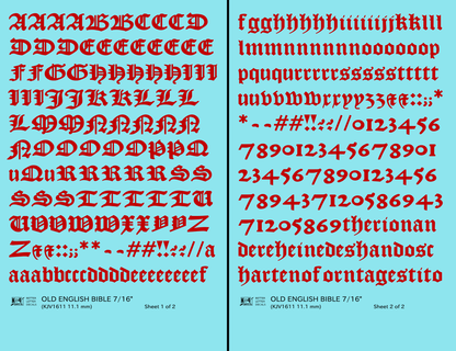 Old English Bible Letter Number Alphabet