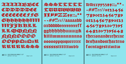 Old English Bible Letter Number Alphabet
