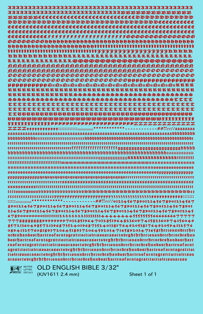 Old English Bible Letter Number Alphabet