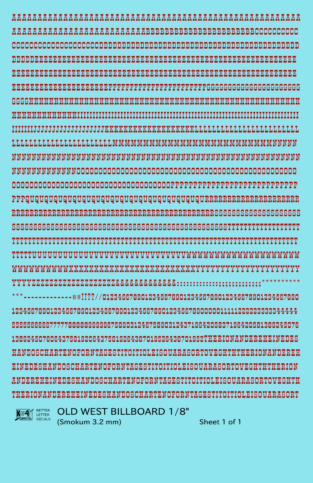 Old West Billboard Letter Number Alphabet