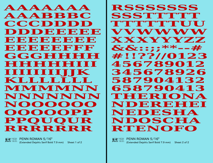 Penn Roman Letter Number Alphabet