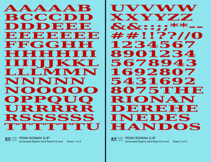Penn Roman Letter Number Alphabet