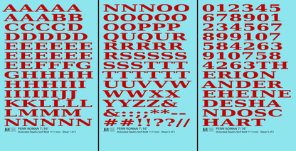 Penn Roman Letter Number Alphabet