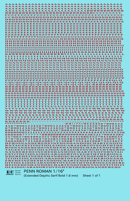 Penn Roman Letter Number Alphabet