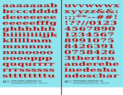 Lowercase Penn Roman Letter Number Alphabet