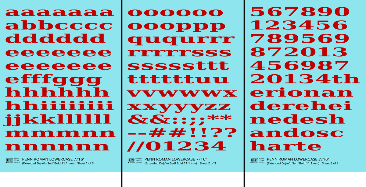 Lowercase Penn Roman Letter Number Alphabet