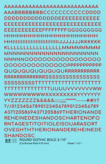 Round Modern Gothic Bold Letter Number Alphabet