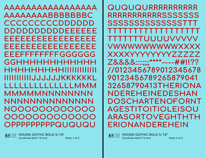 Round Modern Gothic Bold Letter Number Alphabet