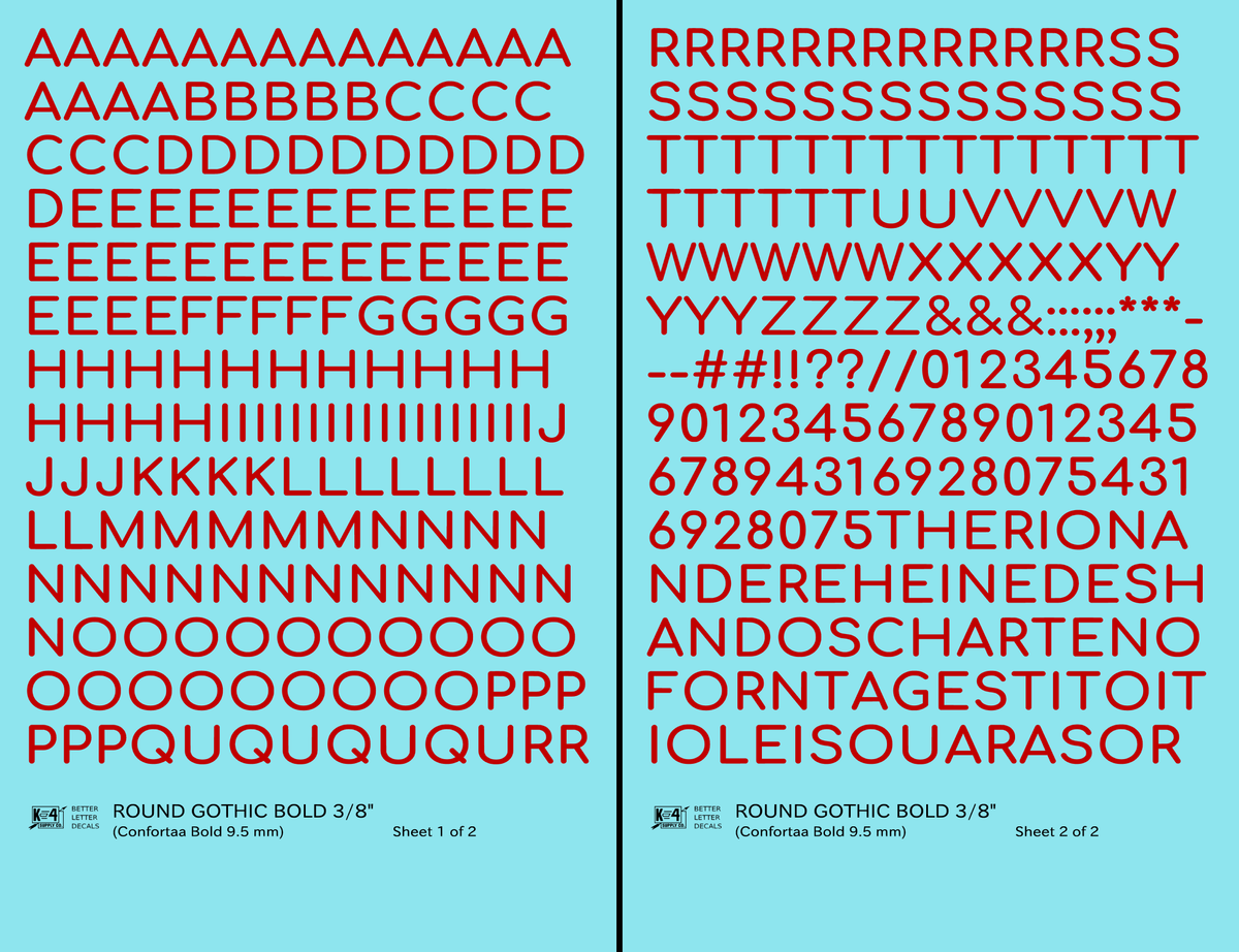 Round Modern Gothic Bold Letter Number Alphabet