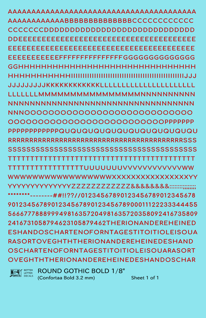 Round Modern Gothic Bold Letter Number Alphabet