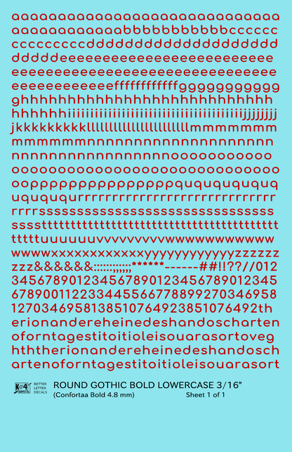 Lowercase Round Modern Gothic Bold Letter