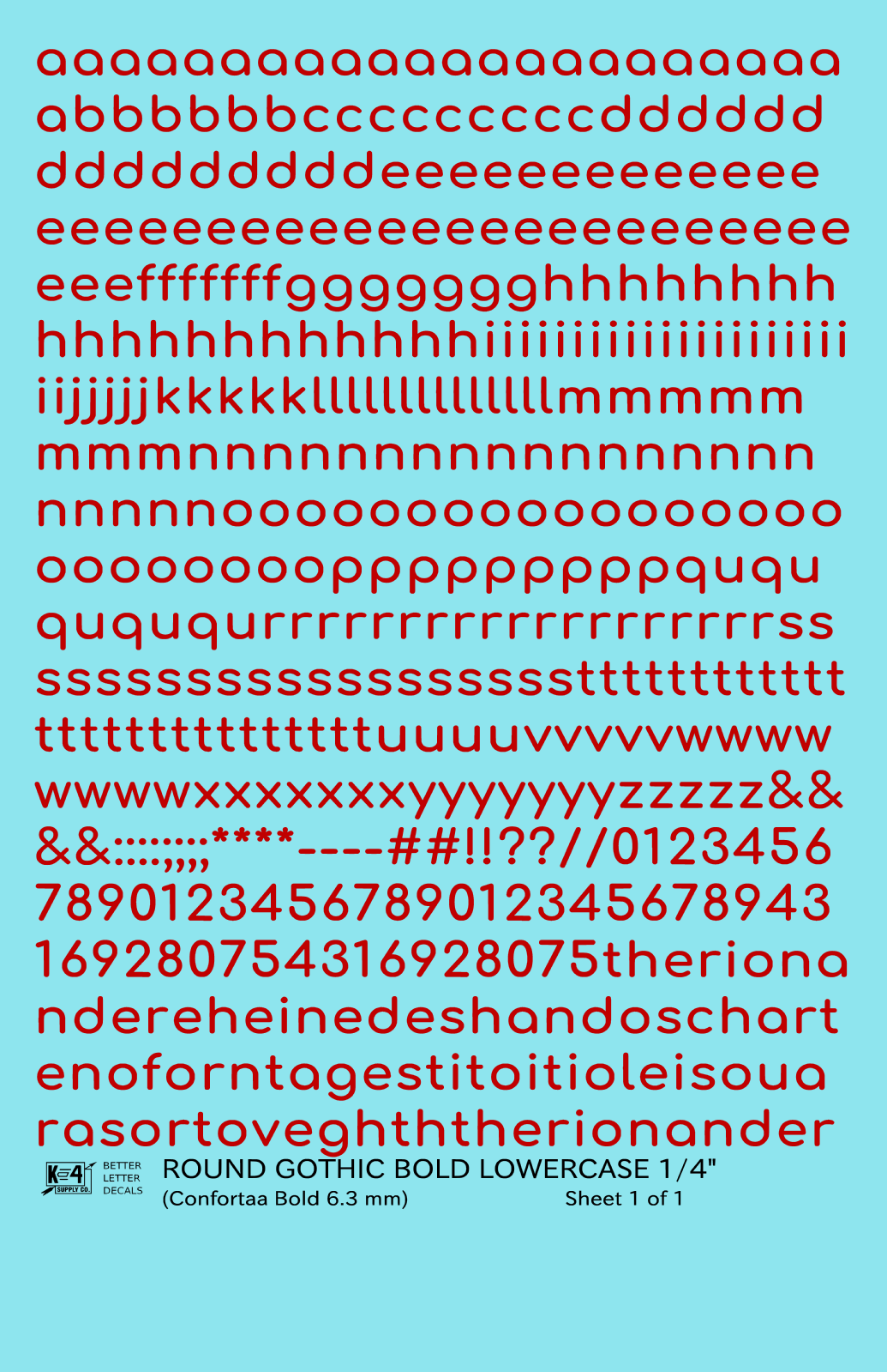 Lowercase Round Modern Gothic Bold Letter