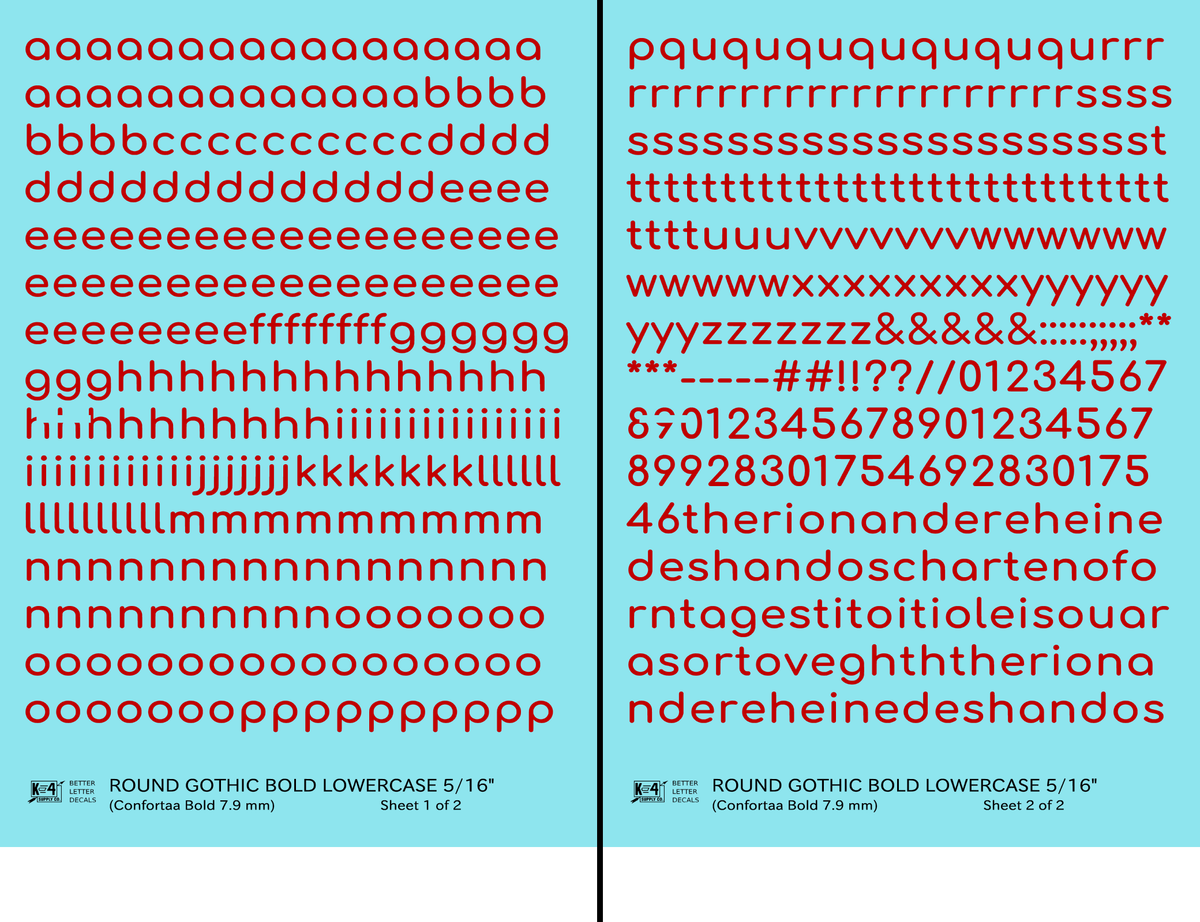 Lowercase Round Modern Gothic Bold Letter