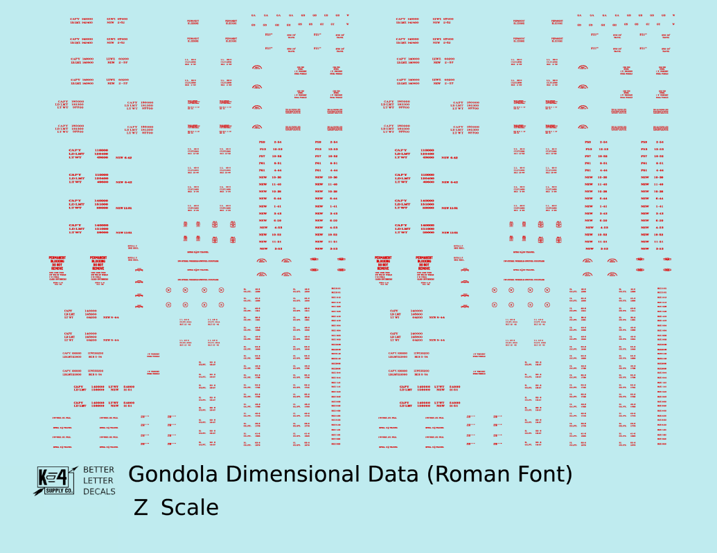 Dimensional and Weight Data Gondola Railroad Roman