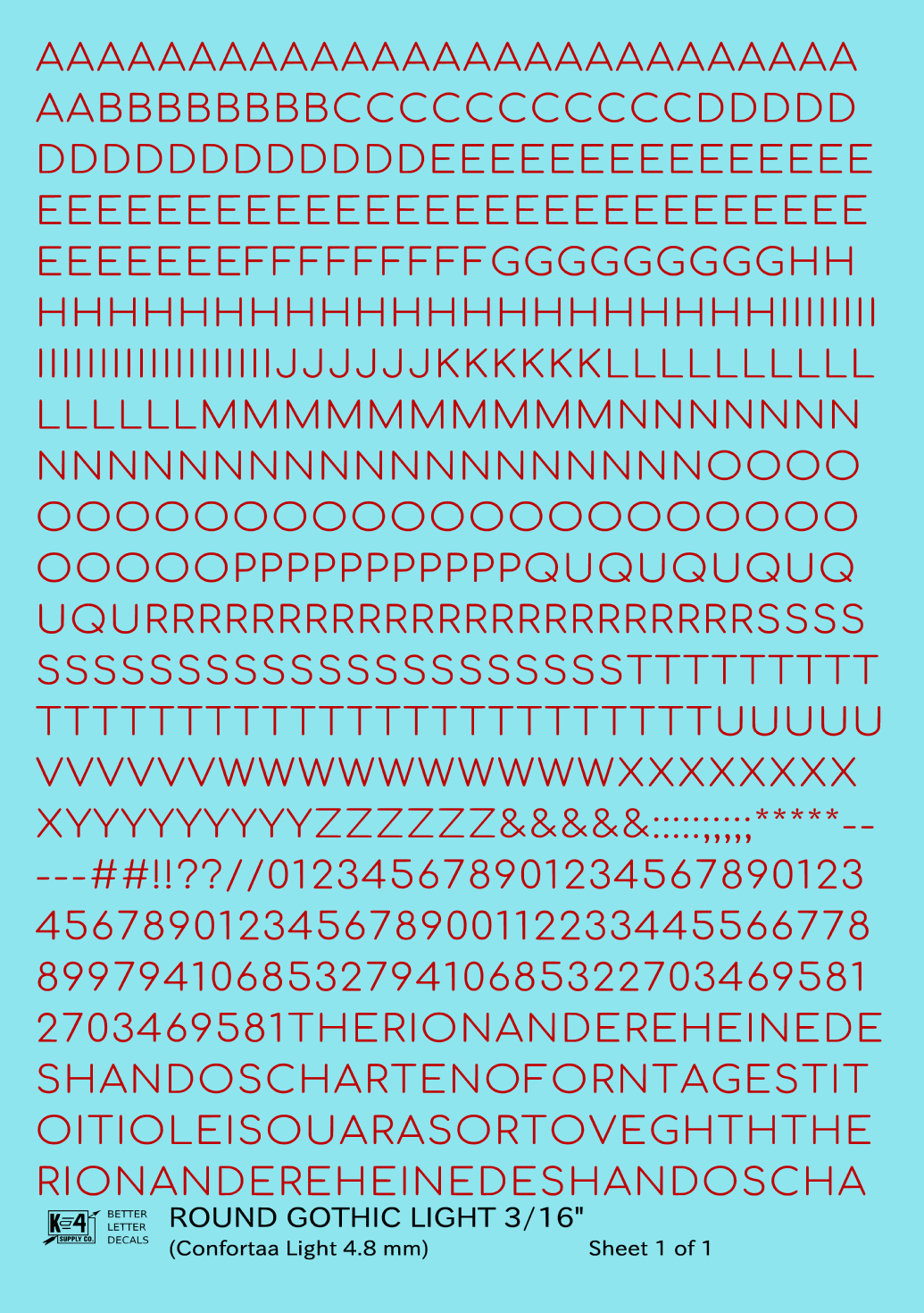 Round Modern Gothic Light Letter Number Alphabet