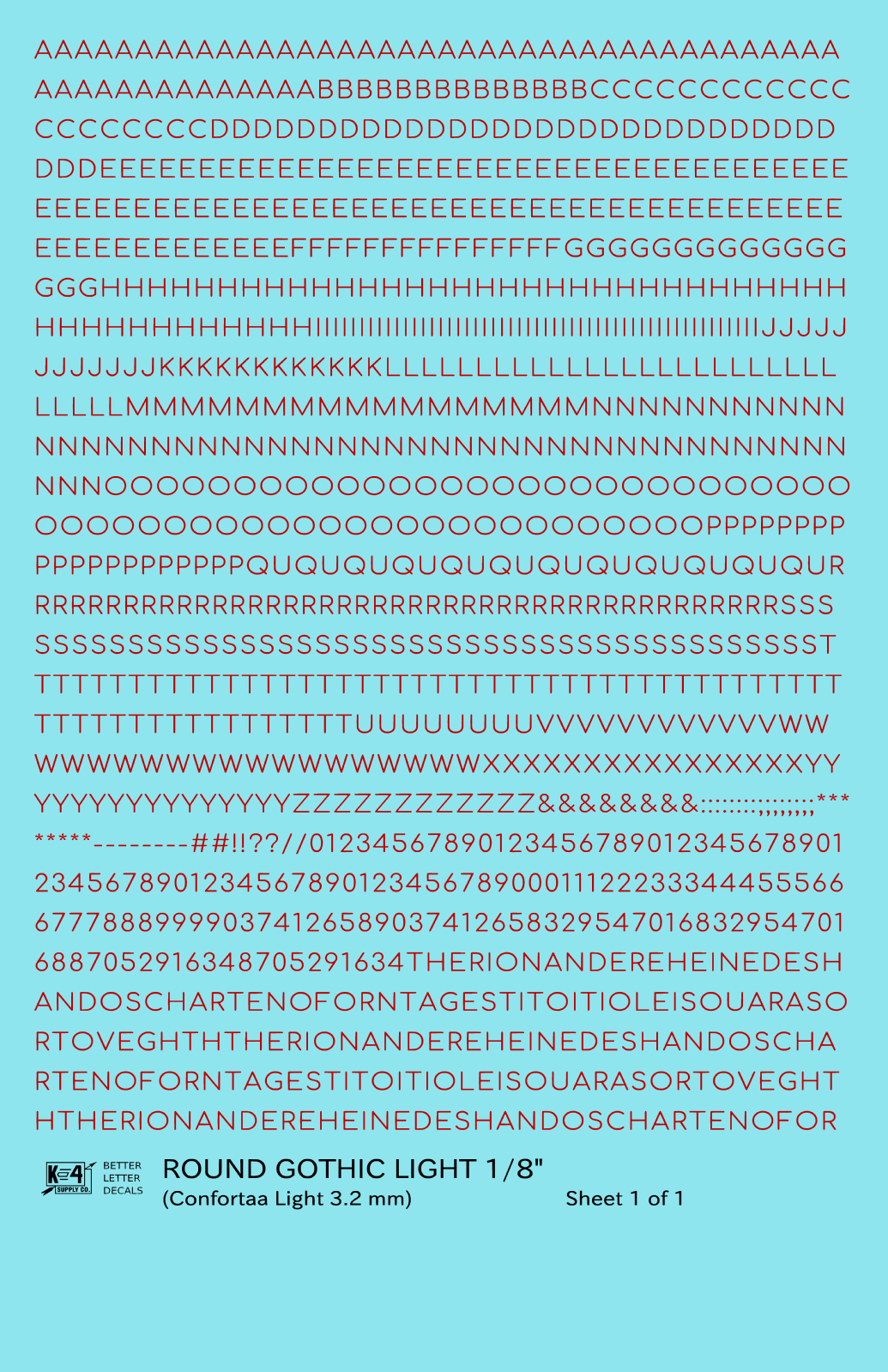 Round Modern Gothic Light Letter Number Alphabet