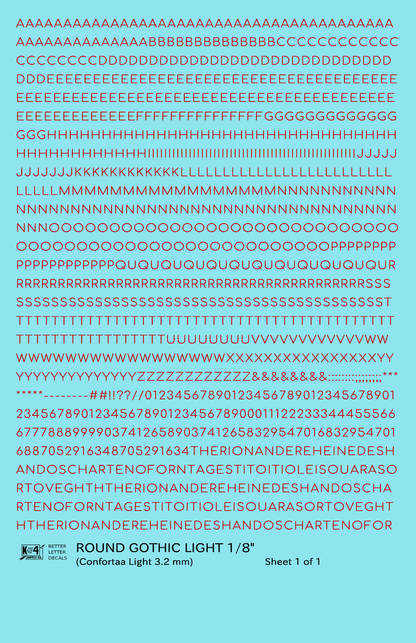 Round Modern Gothic Light Letter Number Alphabet