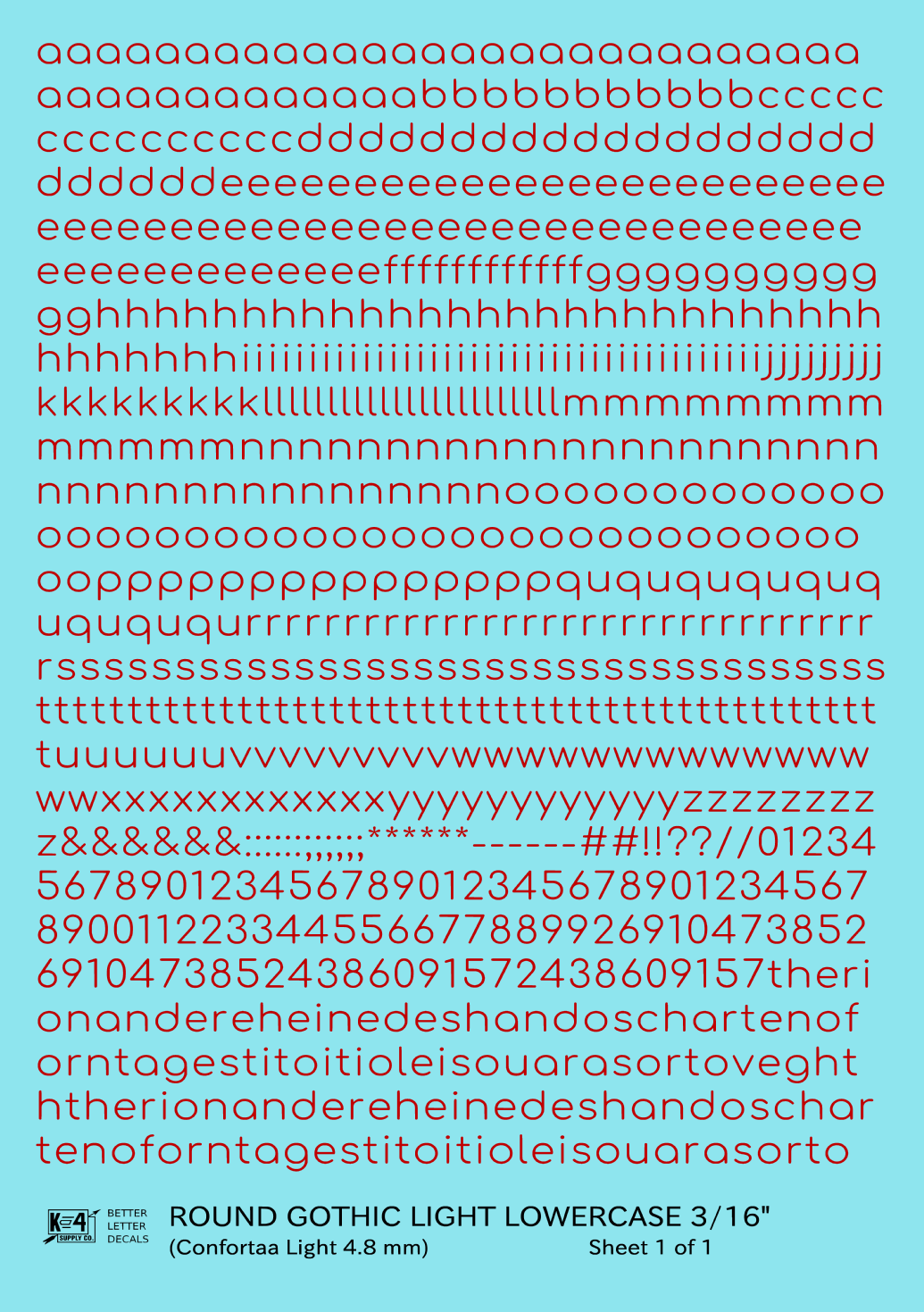 Lowercase Round Modern Gothic Light Letter