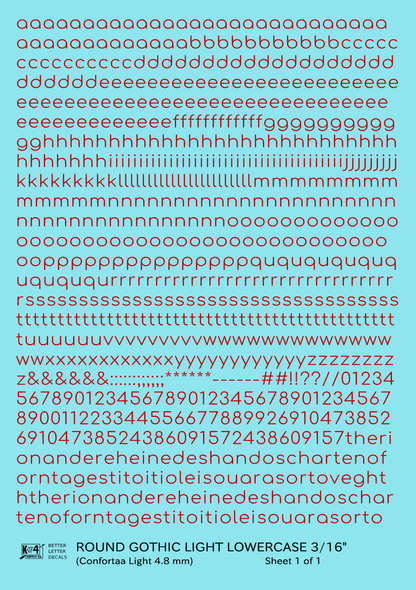 Lowercase Round Modern Gothic Light Letter