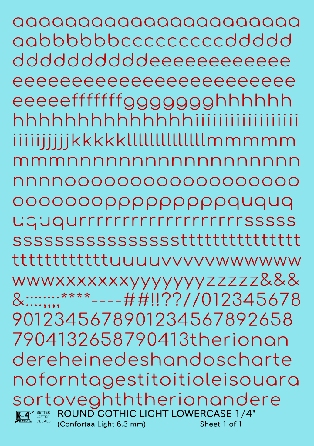 Lowercase Round Modern Gothic Light Letter