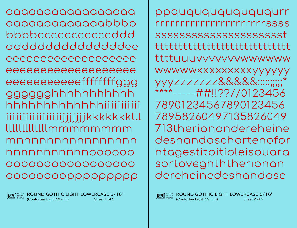 Lowercase Round Modern Gothic Light Letter