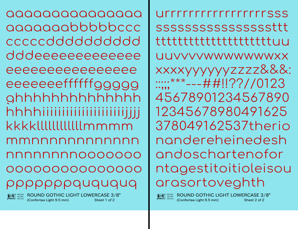Lowercase Round Modern Gothic Light Letter