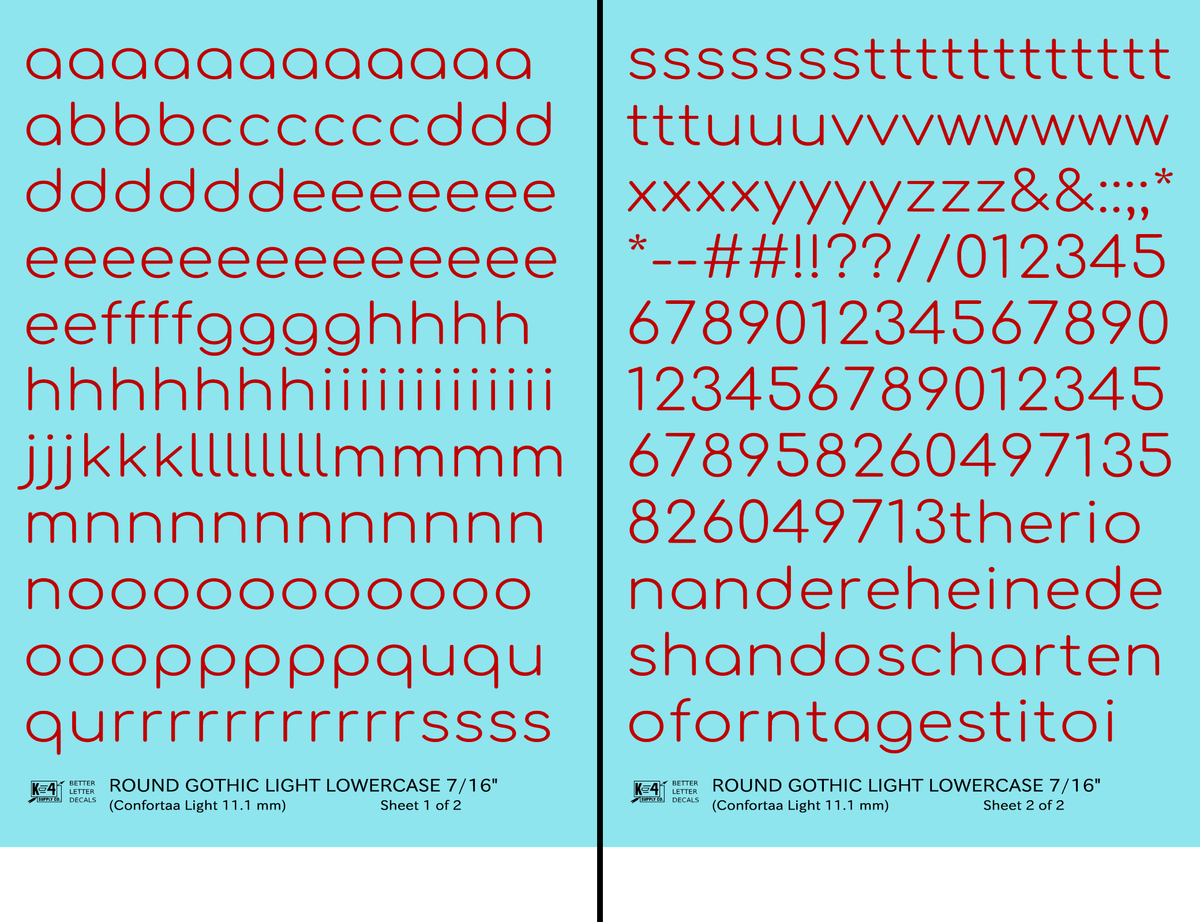 Lowercase Round Modern Gothic Light Letter