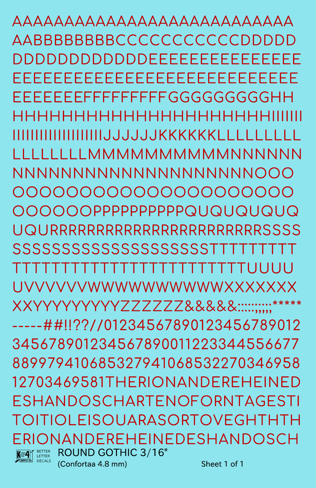 Round Modern Gothic Letter Number Alphabet