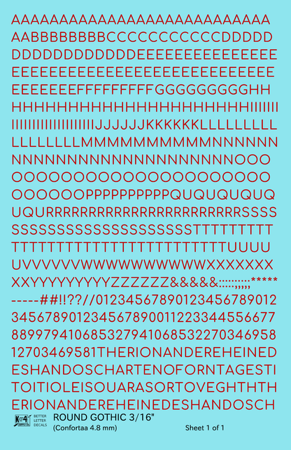 Round Modern Gothic Letter Number Alphabet