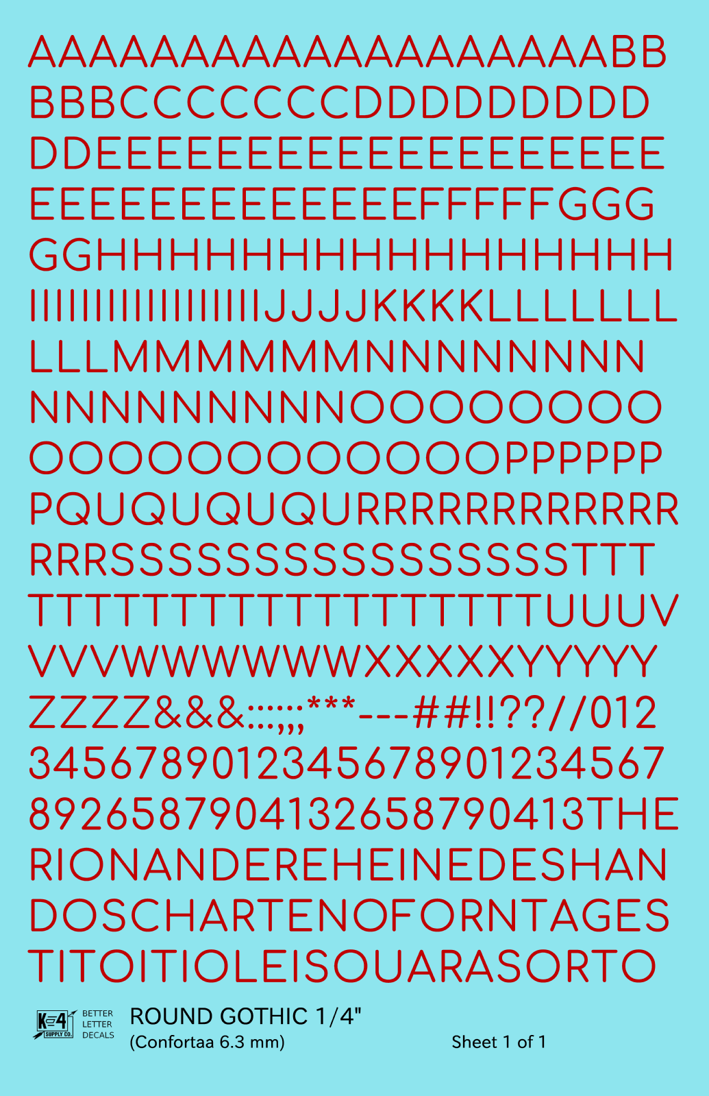 Round Modern Gothic Letter Number Alphabet