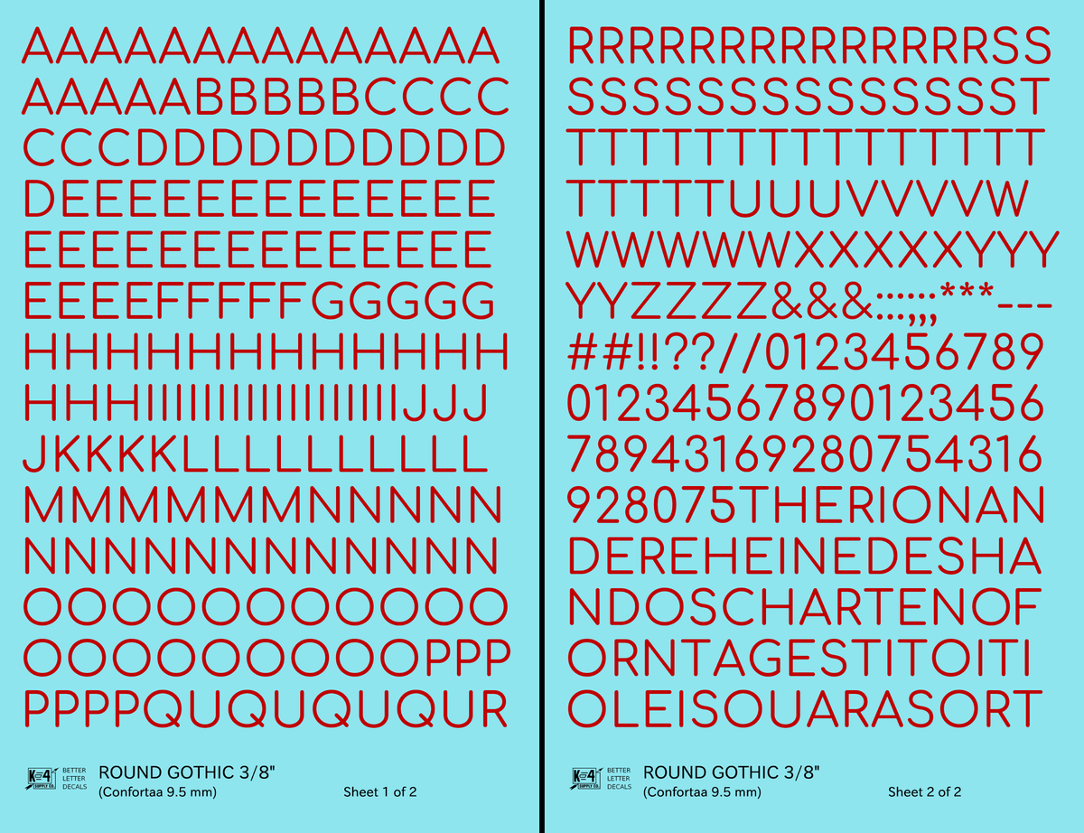 Round Modern Gothic Letter Number Alphabet