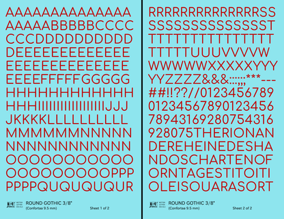 Round Modern Gothic Letter Number Alphabet